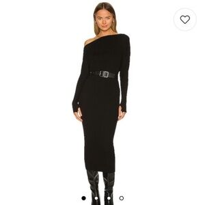 Enza Costa Sweater Knit Slouch Dress in Black